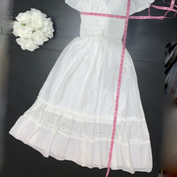 Sold! Anna Kaci Bohemian Lace Trim Peasant Dress S - Picture 6 of 8